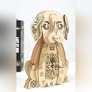 NEW Jigtoy Beagle Desk Clock 3D Wooden Puzzle Hobby Kit Dog